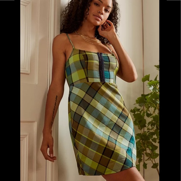 Urban Outfitters Dresses & Skirts - Urban Outfitters Green Plaid Checks Green mini Dress